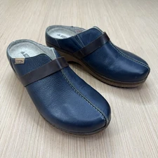 Pikolinos Women's Granada Leather Wedge Clogs Blue Size Eu 39 US 8.5