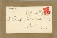 THE INDUSTRIAL PRESS, NEW YORK TO CHAMPION TOOL & HANDLE, EVART, MICHIGAN - 1904