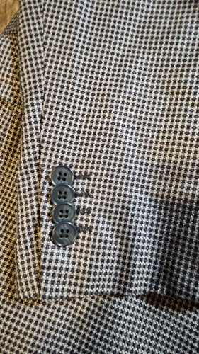 Luciano Natazzi Luxus Kammgarn Wolle/Seide Hahnentritt 3-Knopf Doppelschlitz Blazer - Bild 11 von 22