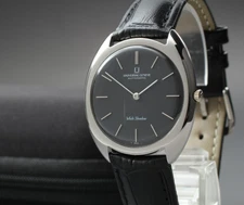 Vintage "Exc+5" UNIVERSAL GENEVE White Shadow 866101 Black Automatic Men's Watch