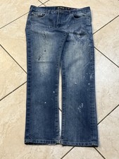 Ecko Unltd. Men's Athletic Paint Splattered Denim Jeans Heal Slits Size 38x32