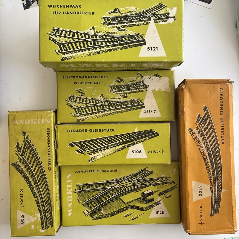 Mixed Lot Of Marklin Train Tracks 5106 5100 5117 5121 (3) 5128 5200 W/box