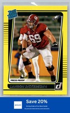 2021 Donruss #305 Landon Dickerson Rookie Press Proof Yellow Eagles I22