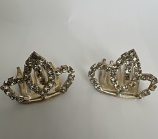 Small silver rhinestone tiara comb set baby Photo Prop Toddler dance Tiara 1.5