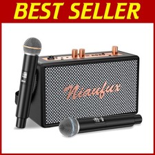 Retro Karaoke Machine w/ 2 Mics - Portable Speaker