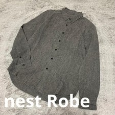 Nest Robe Standard Shirt Blouse Linen GRay Free Size Used From Japan