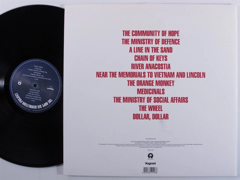 PJ HARVEY The Hope Six Demolition Project ISLAND LP VG++ 180g with poster a - Image 2 of 3