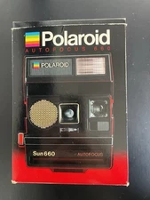 Polaroid Sun 660 Autofocus Instant Camera New NeckStrap Manual Film NIB Untested