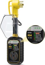 RV Surge Protector 50 Amp, RV Circuit Analyzer with Waterproof -50Amp-Yellow