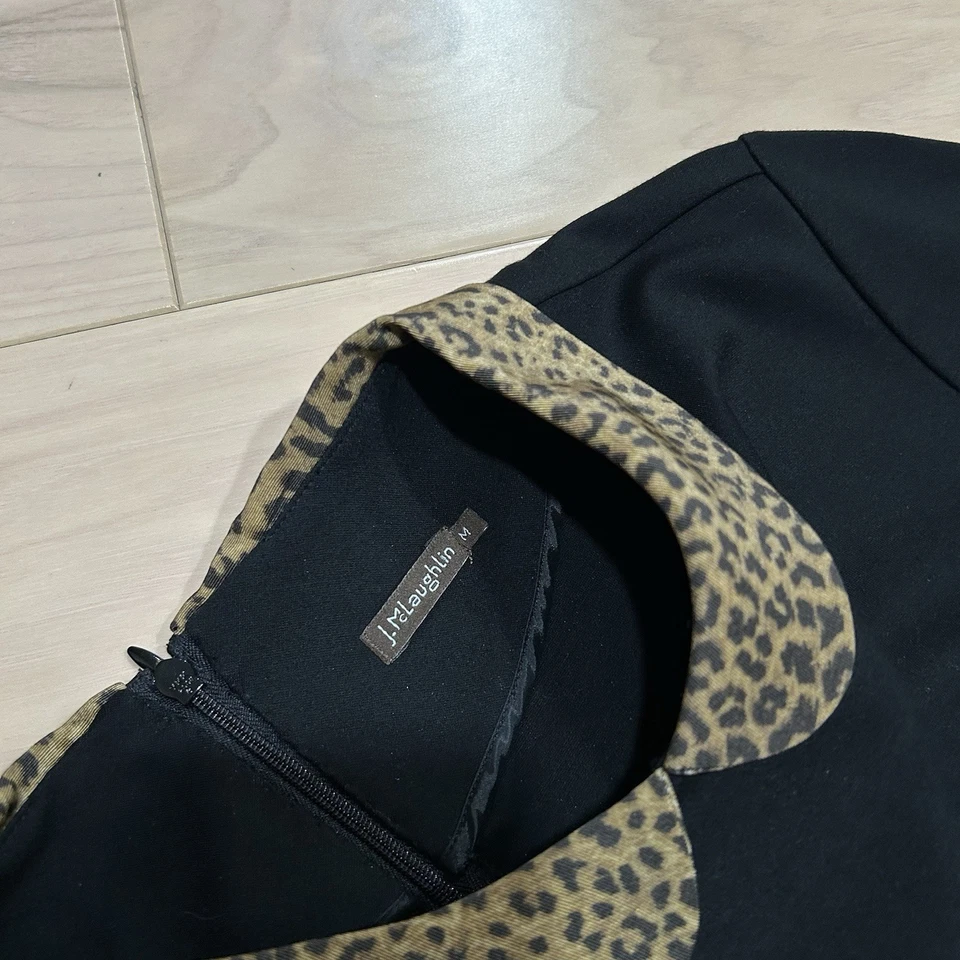 Vestido J. McLaughlin Janey Leopardo Peter Pan Cuello Columpio Para Mujer’s Mediano Foto 3 de 4