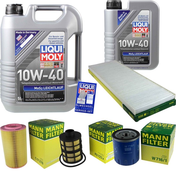 Mann Inspektionspaket 6L Liqui Moly Leichtlauf 10W-40 FüR Fiat Ducato-image