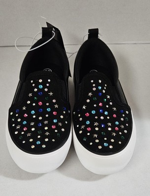 Art Class Hanna Slip-On Fashion Sneakers Size 13 Girl's Black Rhinestone Canvas