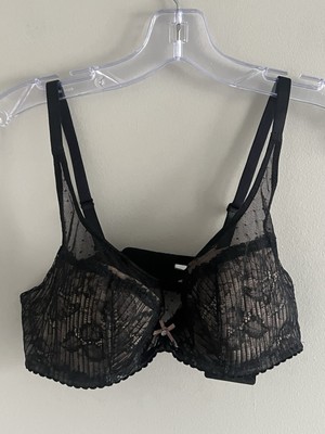 CONTURELLE TEMPTING LACE WIRED PADDED BRA - BLACK - NWT - 34C