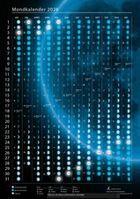 Mondkalender 2026, DINA2-Poster, Mondphasen, Astrologie, wird gerollt verschickt