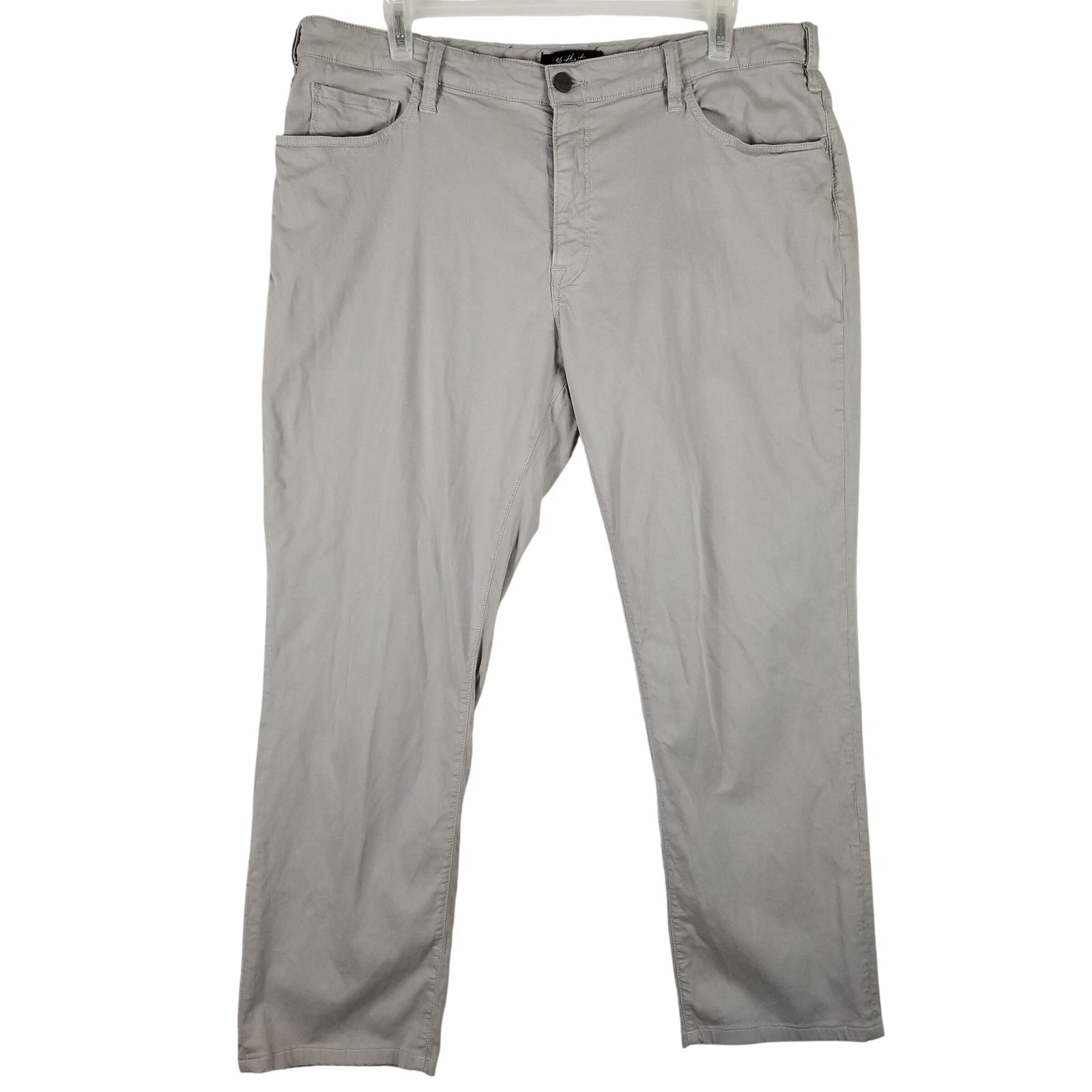 34 Heritage Courage Straight Leg Pants Mens 42x34 Light Grey Cotton Tencel Blend