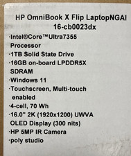 HP OmniBook X Flip 2-in-1 16" 2K OLED Touch Laptop (Ultra 7 355 + AI, 1TB, 16GB)