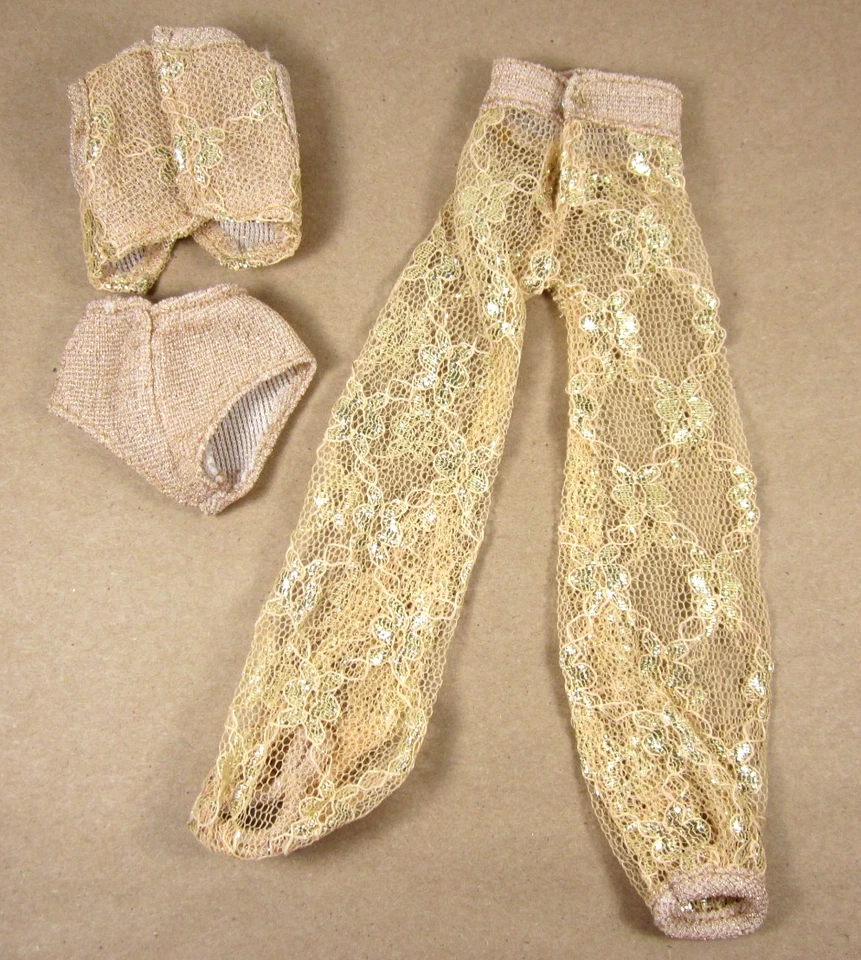 Mego Cher dourado 3 peças. Roupa Genie consertada vintage 1976 anos 70 Bob Mackie - Imagem 2 de 4