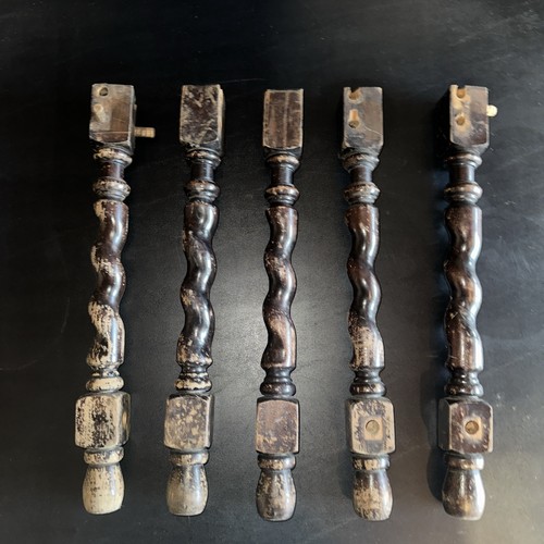 Set Of 5 Corkscrew Spiral Wood Chair Legs Vintage Antique - Picture 1 of 4