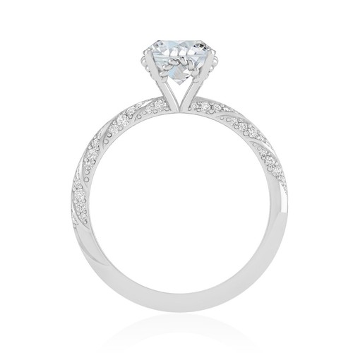 Lab Grown Diamond Solitaire Solid 14K Gold April Birthstone Ring #1014 - Picture 20 of 22