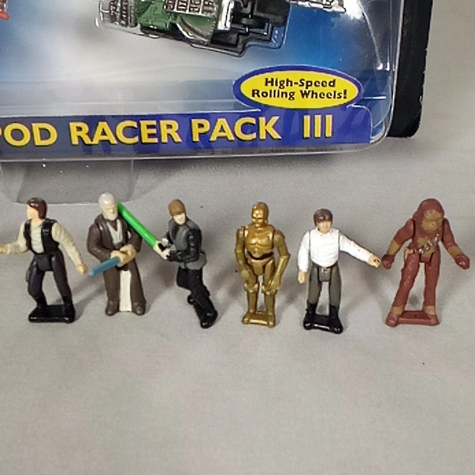 Micro Machines Star Wars Pod Racer Pack X-Wing Cloud City Shuttle 6 Figures Vtg - Image 2 of 4