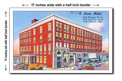 West Virginia 1940s - Lowe Hotel, Point Pleasant, W. Va. - 11x17 Poster