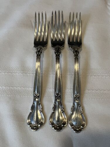 Gorham Chantilly Sterling Place Forks 7” No Mono - Set Of 3 - Picture 1 of 4