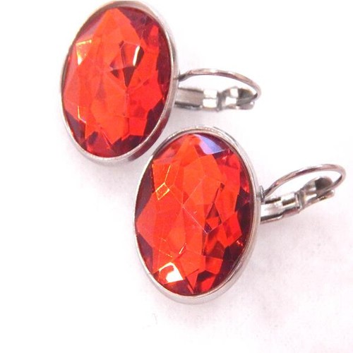 18MM FACETED,RED STAINLESS STEEL & 18MM PURPLE LACED ROSE GOLD LEVER BACK-LARGE - Picture 18 of 19
