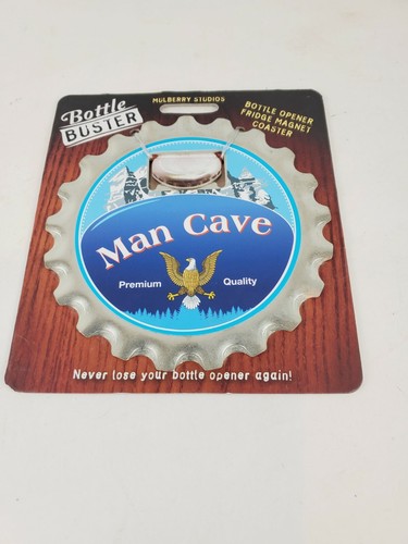 Bottle Buster Man Cave Coaster Fridge Magnet Bottle Opener New Free US Ship Bar - Picture 2 of 4