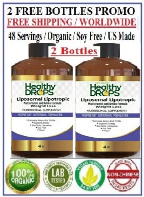 2 Bottles - LIPOTROPIC LIQUID MIC VITAMIN B COMPLEX AMINO ACIDS FAT BURNER 2028
