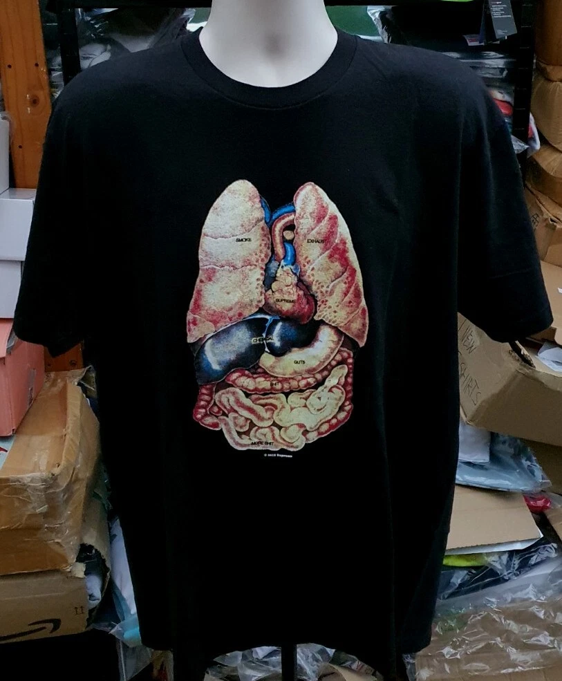 FW18 Supreme Tripes Noir T Shirt Taille L Anatomie Organes