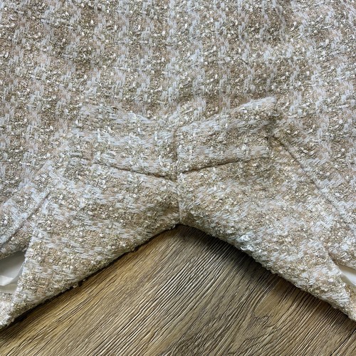 Express Shorts Womens 2 Tweed Metallic Gold High Waist Disco Preppy Holiday - Picture 7 of 12