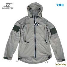 PCU L5 Táctico Nylon SoftShell Cremallera Sudadera con Capucha Abrigo Senderismo Impermeable Gris Chaqueta