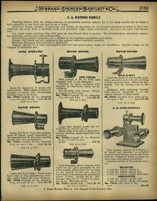 1923 PAPER AD E A Warning Signal Horn Hand Motor Ford Cars Store Display Stewart