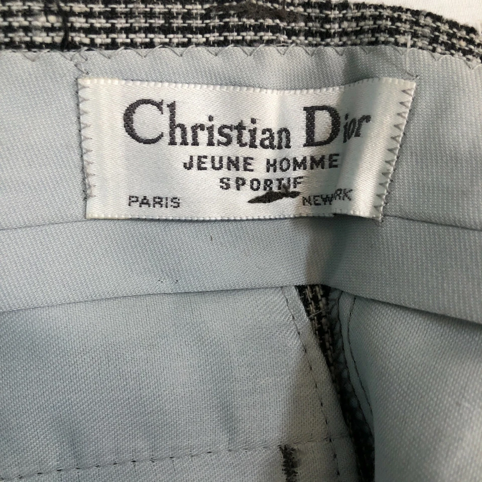 Pantalones Christian Dior Vintage Niños 25 Gris Negro Blanco Sarga Calce Ajustado Jeune Homme Foto 2 de 4