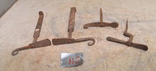 4 Antique Primitive forged latch lock hook barn shed gate door hardware lot H2