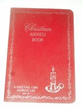 Vintage CHRISTMAS ADDRESS BOOK 1954 Greeting Card Address List Unused Register