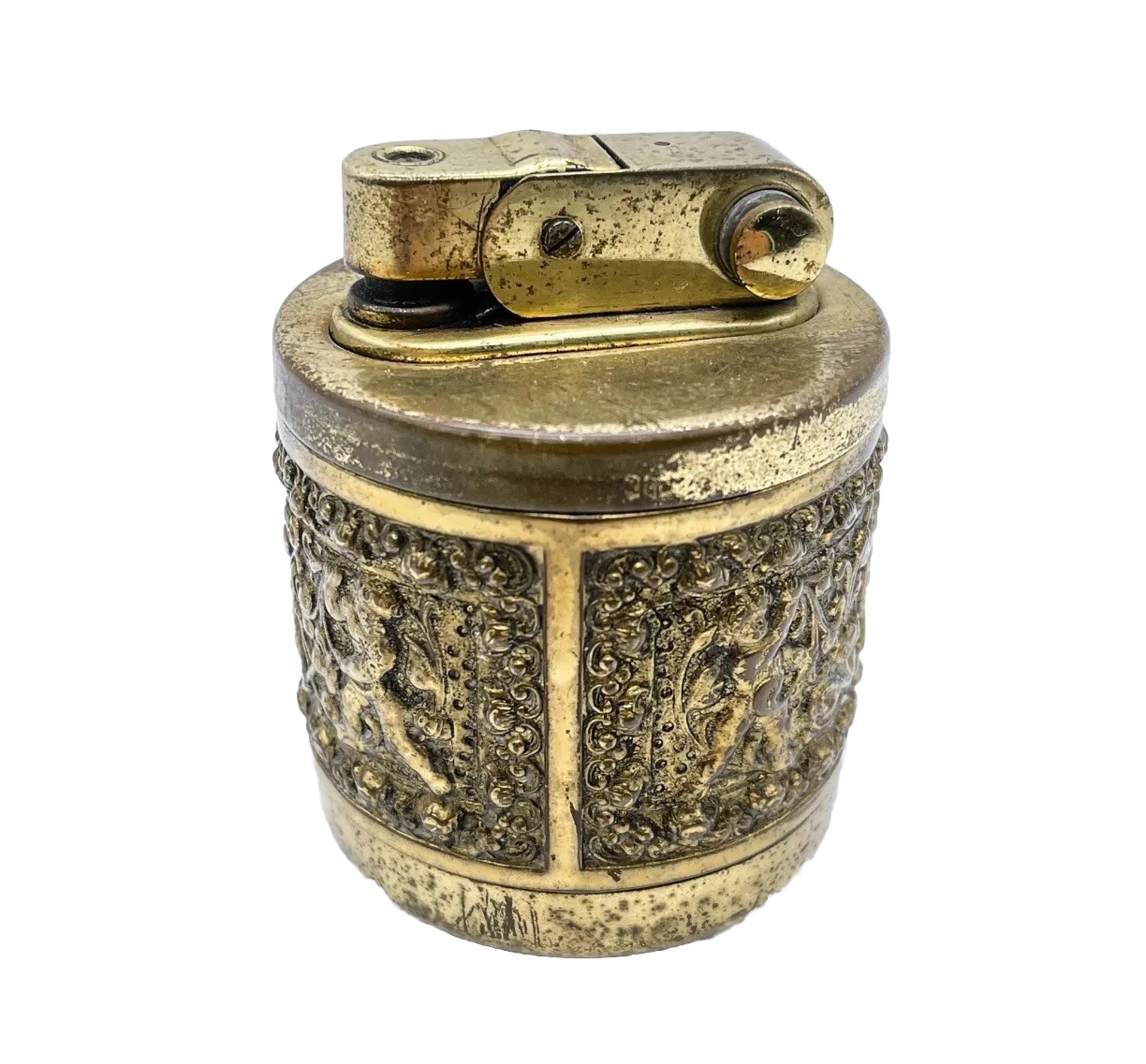 , Lighter Made Of Brass Putti Angel 50s