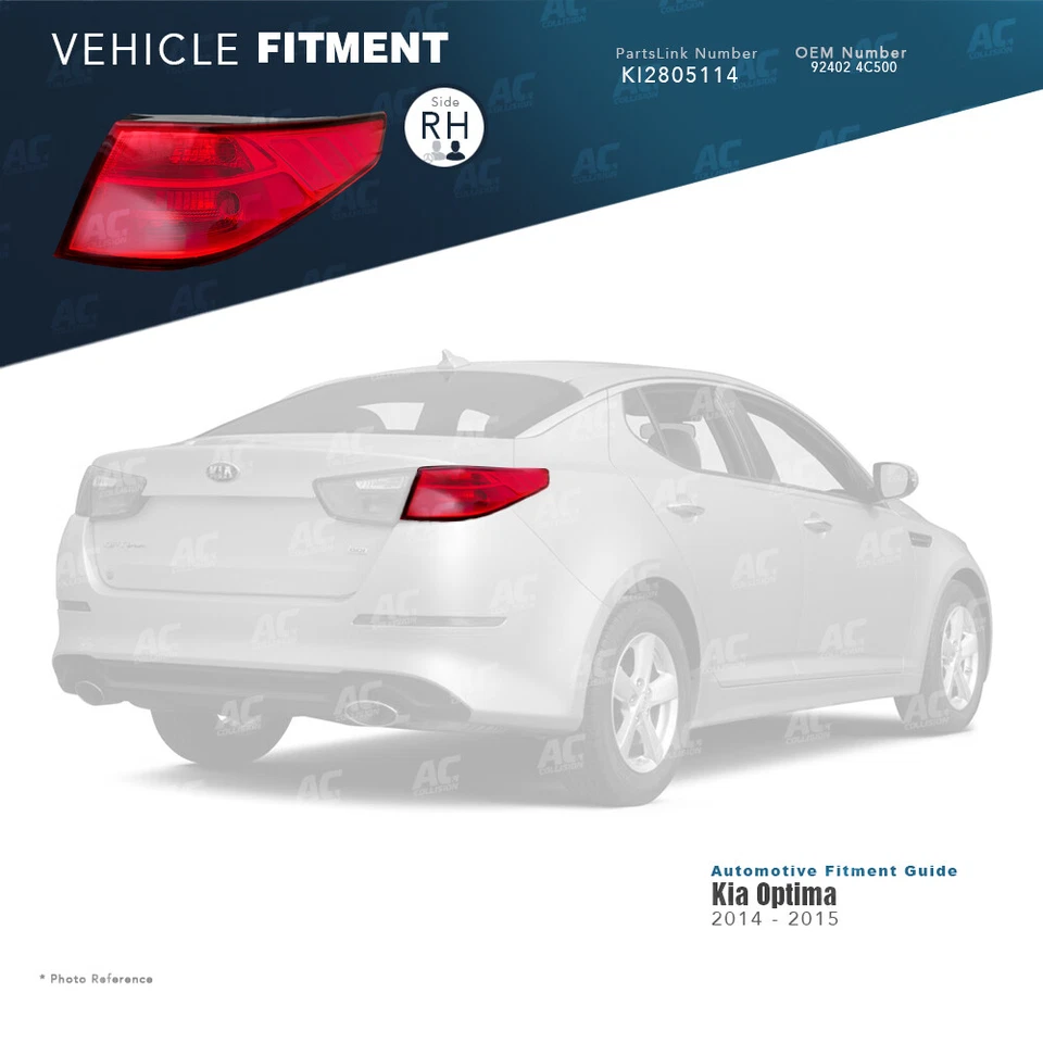 Conjunto de luz trasera TYC lado derecho del pasajero para Kia Optima 2014-2015 derecha Foto 2 de 4