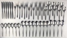 Viners Vi1 Stainless Flatware 47 Pc Mixed Lot Forks Spoons MCM Korea Vintage
