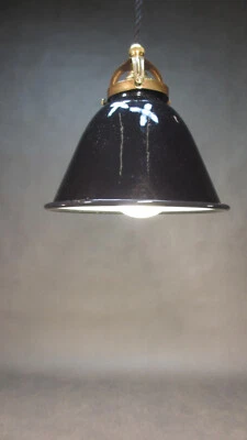 Art Deco Lampe 1937 Retro Werkstattlampe Vintage Deckenlampe Antike Fabriklampe - Bild 1 von 4