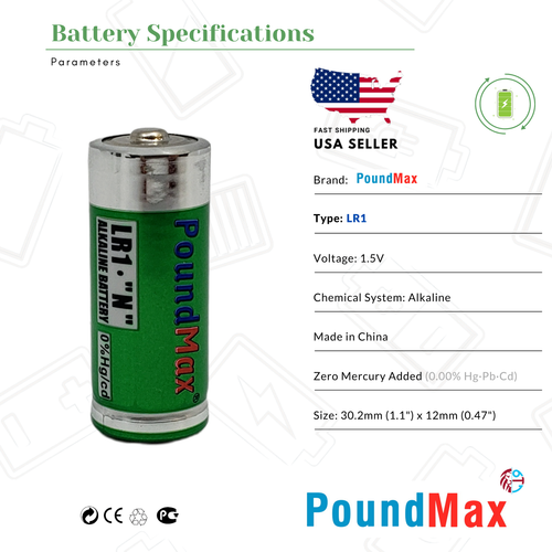 25 X Super 910A LR1 N Type MN9100 1.5V Alkaline PoundMax Batteries - Picture 2 of 8