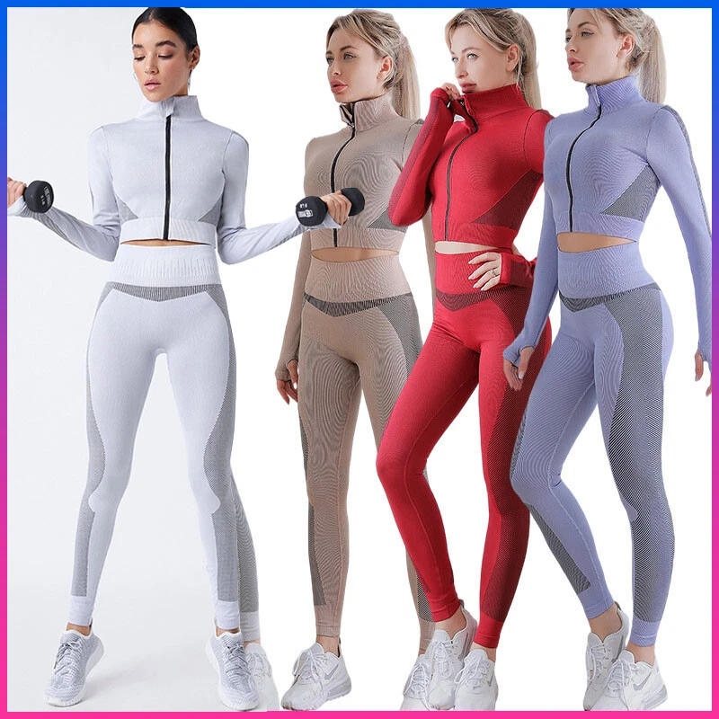 Women's Workout Sets 2 Piece Seamless Gym Outfit Running Clothes Yoga  Sportswear