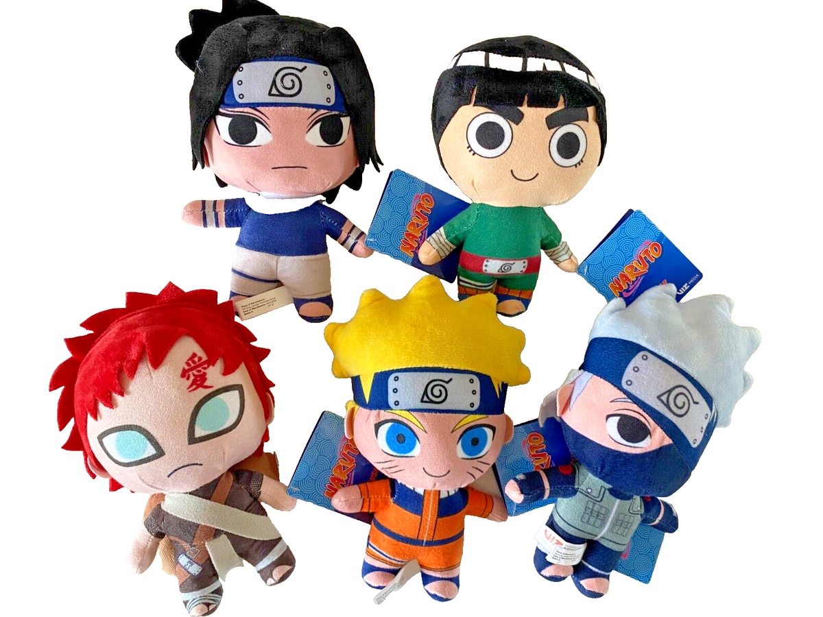 Set of 5 Naruto Plush Toys Shonen Jump 8 inch each. Full Set