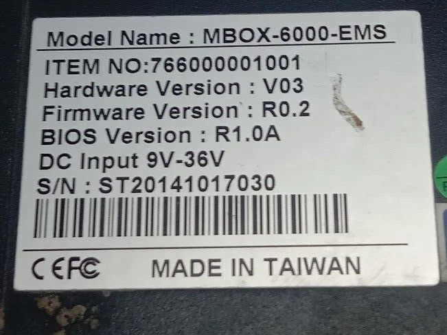 MBOX-6000-EMS HW. Version V03 Firmware Version. R0.2 Bios Version. R1.0A - Image 2 of 4