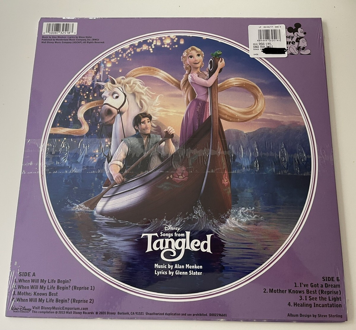 Tangled Record (Songs From the Motion Picture) Disney Vinyl