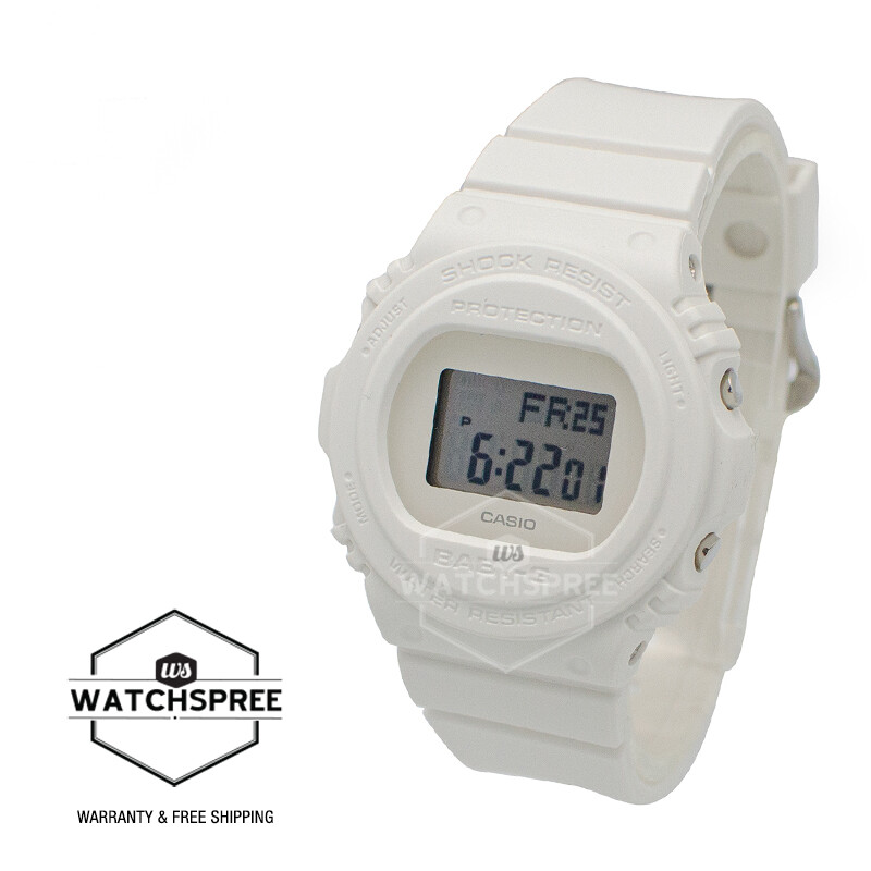 Casio Baby-G Round-Face Design White Resin Band Watch BGD570