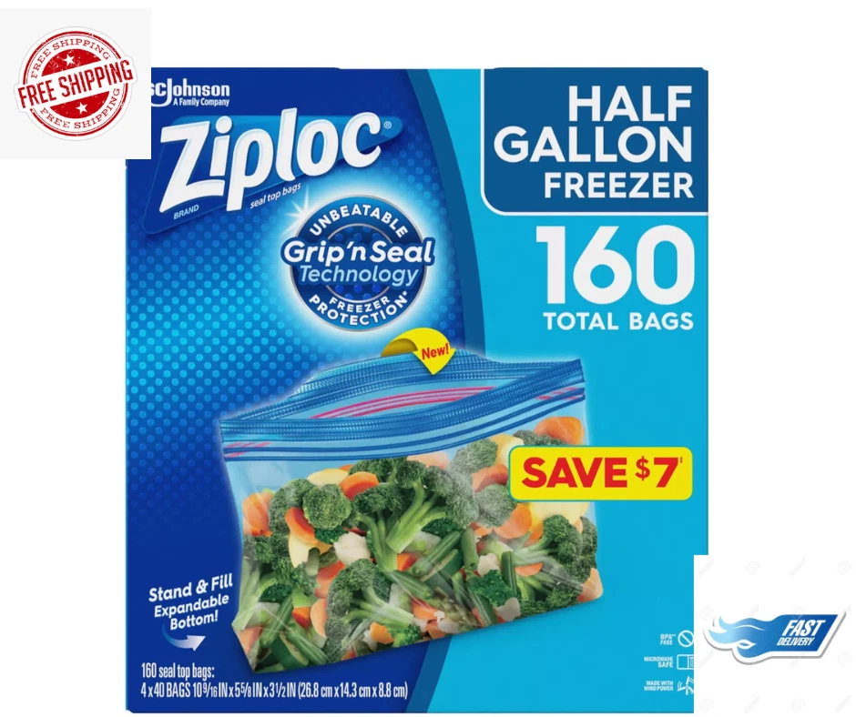 Ziploc Half Gallon Freezer Bags {160 Ct.}