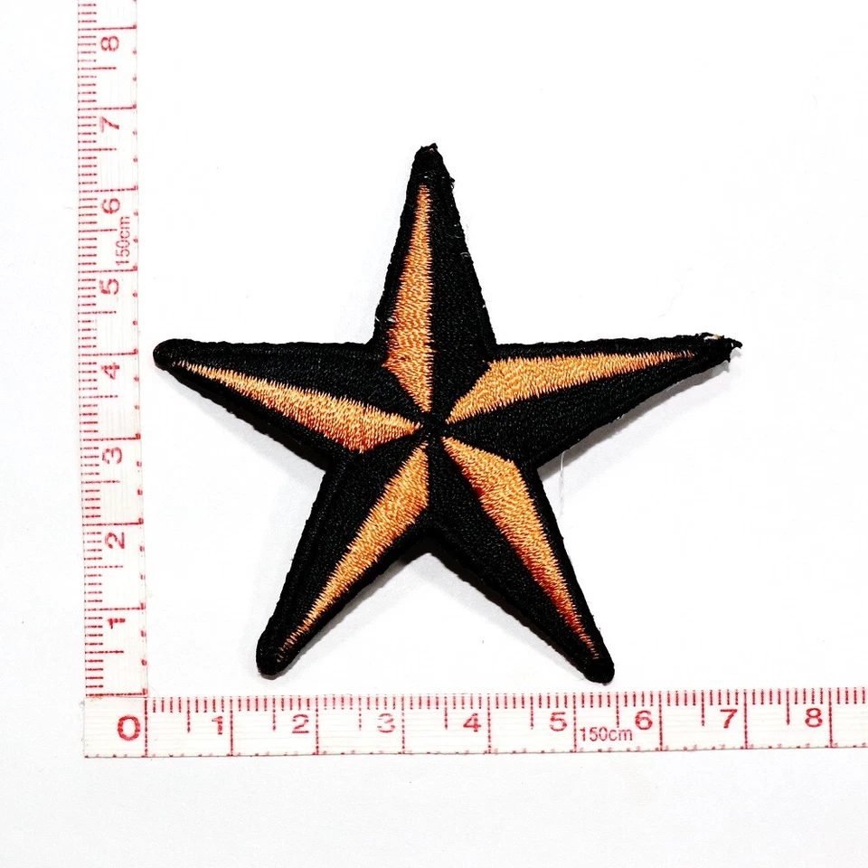 Light Orange Nautical Star patch Symbol Emblem for DIY Iron on Clothes Jacket - Image 3 of 4