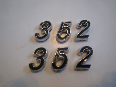 FORD 352 GALAXIE FAIRLANE HOOD SCOOP FENDER TRUNK ENGINE ID EMBLEMS SET ...