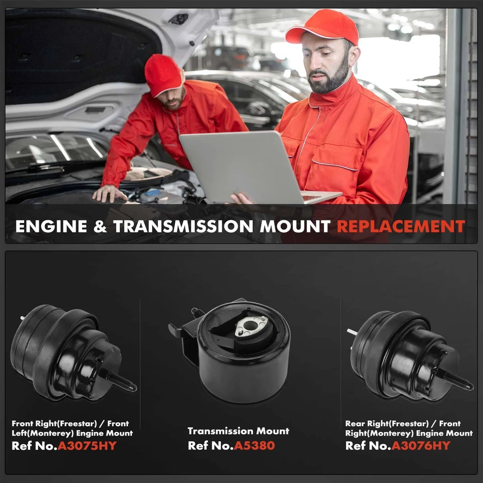 Soporte de motor y transmisión 3 piezas para Ford Freestar Mercury Monterey 2004-2007 Foto 2 de 4